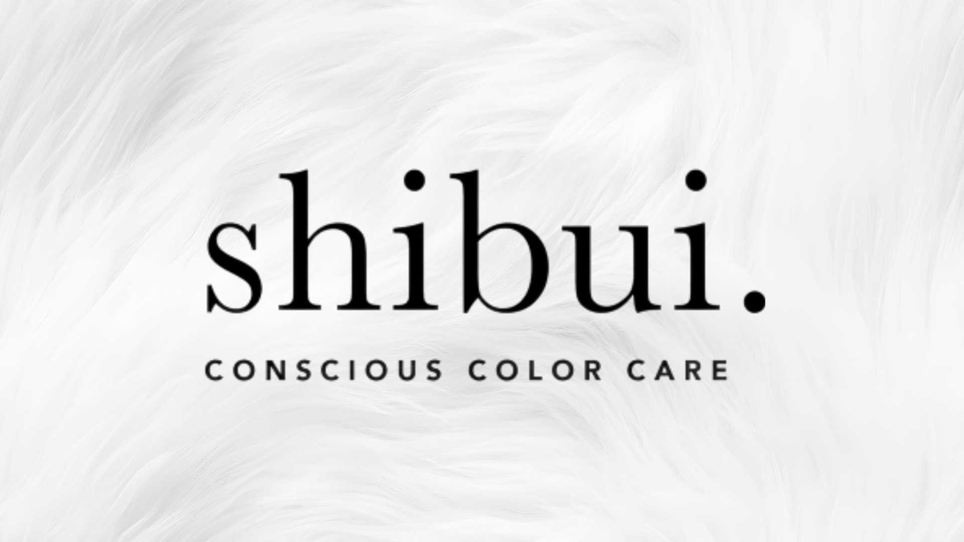 Shibui logo with "Conscious Color Care" text on a textured white background.
